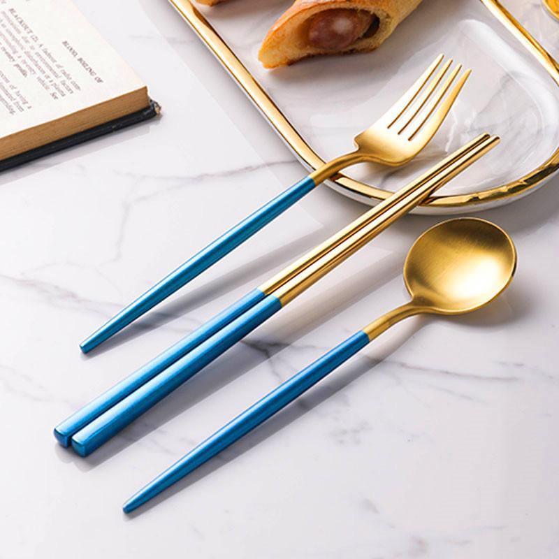 8 Piece Cutlery Set, Blue- | Get A Free Side Table Today