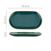 9 Piece Dinner Set, Green And Gold- | Get A Free Side Table Today