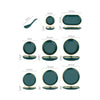 9 Piece Dinner Set, Green And Gold- | Get A Free Side Table Today