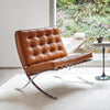 Barcelona Chair And Ottoman, Brown Leather-Weilai Concept-Weilai Concept