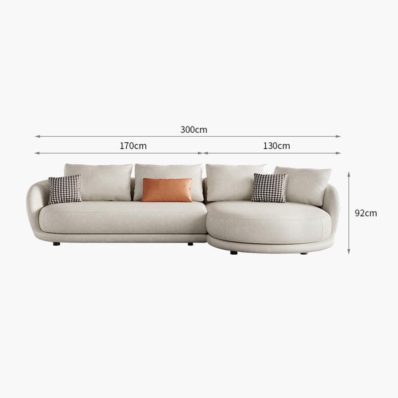 Otis Round Three Seater Corner Sofa, Leathaire- | Get A Free Side Table Today