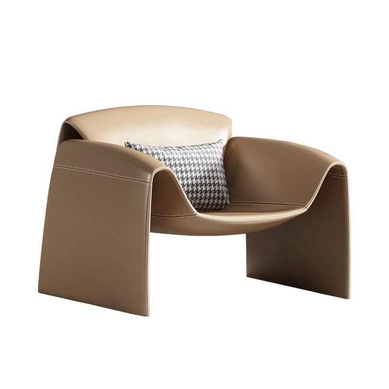 U Shape Armchair, Leather- | Get A Free Side Table Today