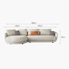 Otis Round Three Seater Corner Sofa, Leathaire- | Get A Free Side Table Today