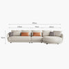 Otis Round Three Seater Corner Sofa, Leathaire- | Get A Free Side Table Today