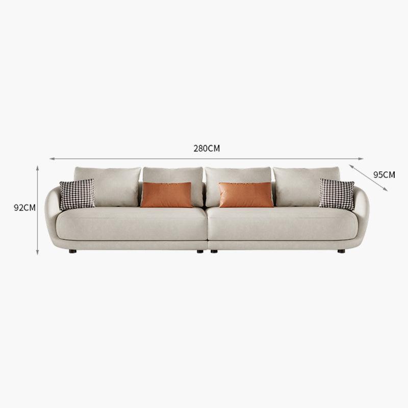 Otis Round Three Seater Corner Sofa, Leathaire- | Get A Free Side Table Today