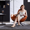 Snail Armchair, Brown Leather