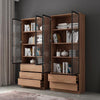 A Set Of Three Bookcases, Shelving Units, Walnut- | Get A Free Side Table Today