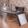 Timothy Oulton Aviator Aviation Desk, Office Desk, Aluminium With Leather- | Get A Free Side Table Today