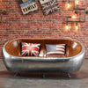 Aviator Airplane Tub Sofa, Aluminum Loveseat- | Get A Free Side Table Today