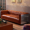 Aviator Three Seater Sofa, Real Leather And Aluminium- | Get A Free Side Table Today