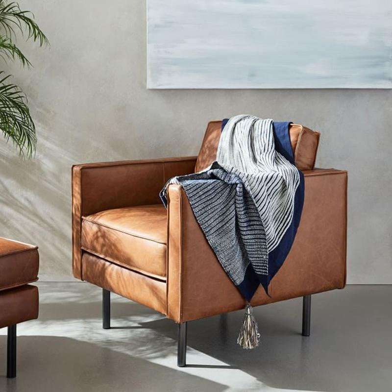 Barbican Three Seater Sofa, Real Leather- | Get A Free Side Table Today