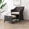 Bosco Rattan Garden Armchair And Ottoman, Indoor/ Outdoor Furniture- | Get A Free Side Table Today