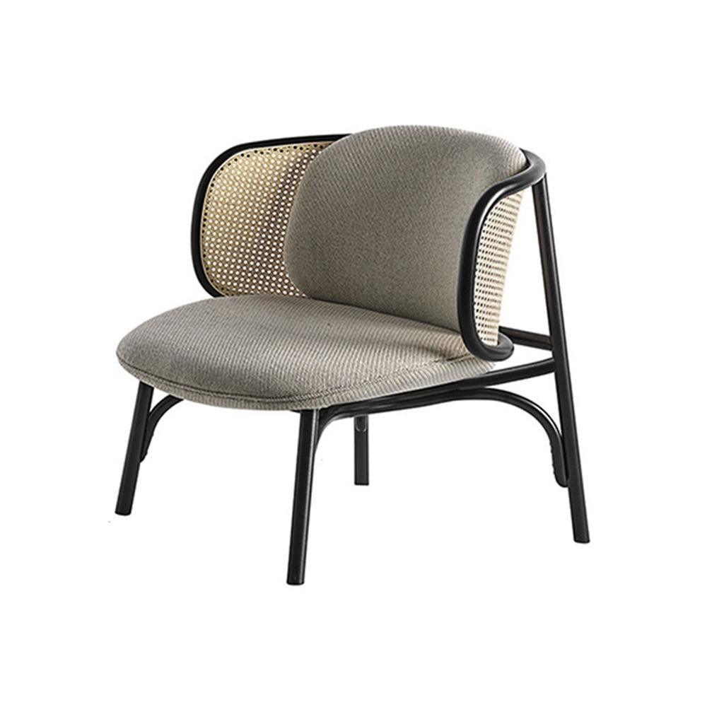 Cane Rattan Armchair, Grey Linen- | Get A Free Side Table Today