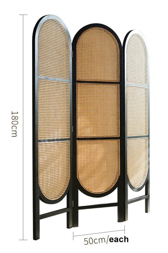 Cane Rattan Room Divider/ Screen, Oak- | Get A Free Side Table Today