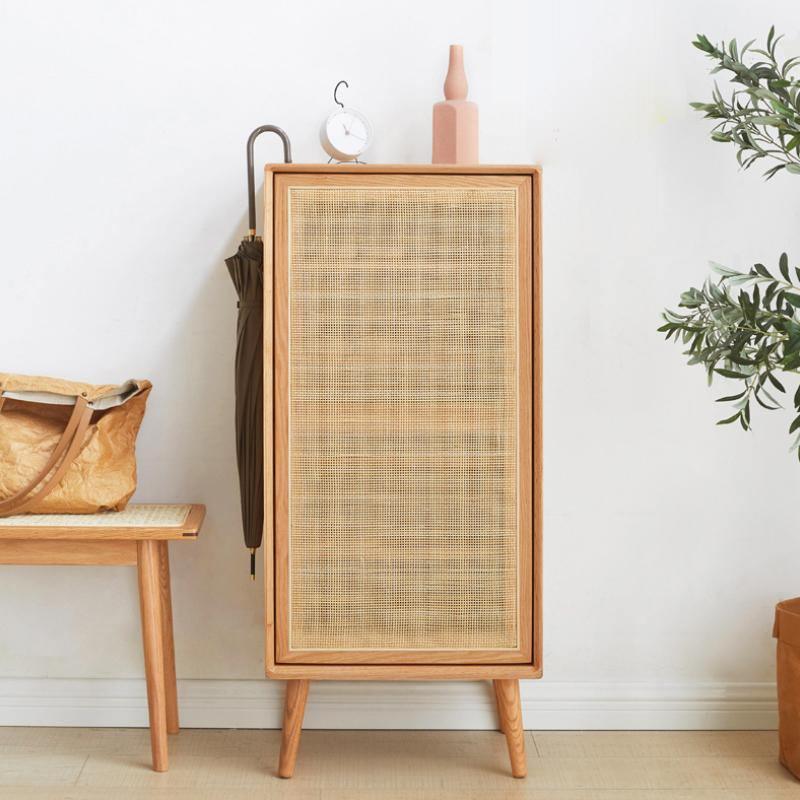 Cane Rattan Shoe Storage, Oak- | Get A Free Side Table Today