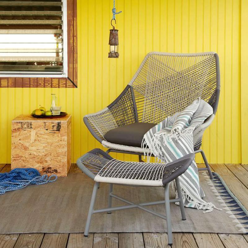 Carmean Rattan Chair and Footstool, Outdoor Furniture- | Get A Free Side Table Today