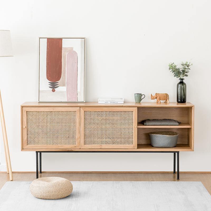 Cement Sideboard, Light Oak- | Get A Free Side Table Today