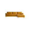 Deandra Three Seater Corner Sofa, Yellow Velvet- | Get A Free Side Table Today