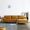 Deandra Three Seater Corner Sofa, Yellow Velvet- | Get A Free Side Table Today