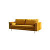 Deandra Three Seater Corner Sofa, Yellow Velvet- | Get A Free Side Table Today