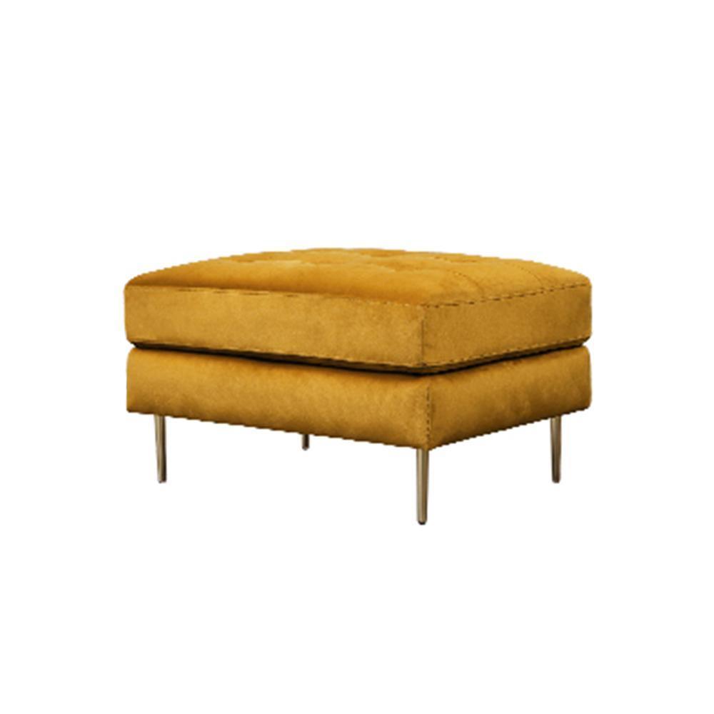 Deandra Three Seater Corner Sofa, Yellow Velvet- | Get A Free Side Table Today