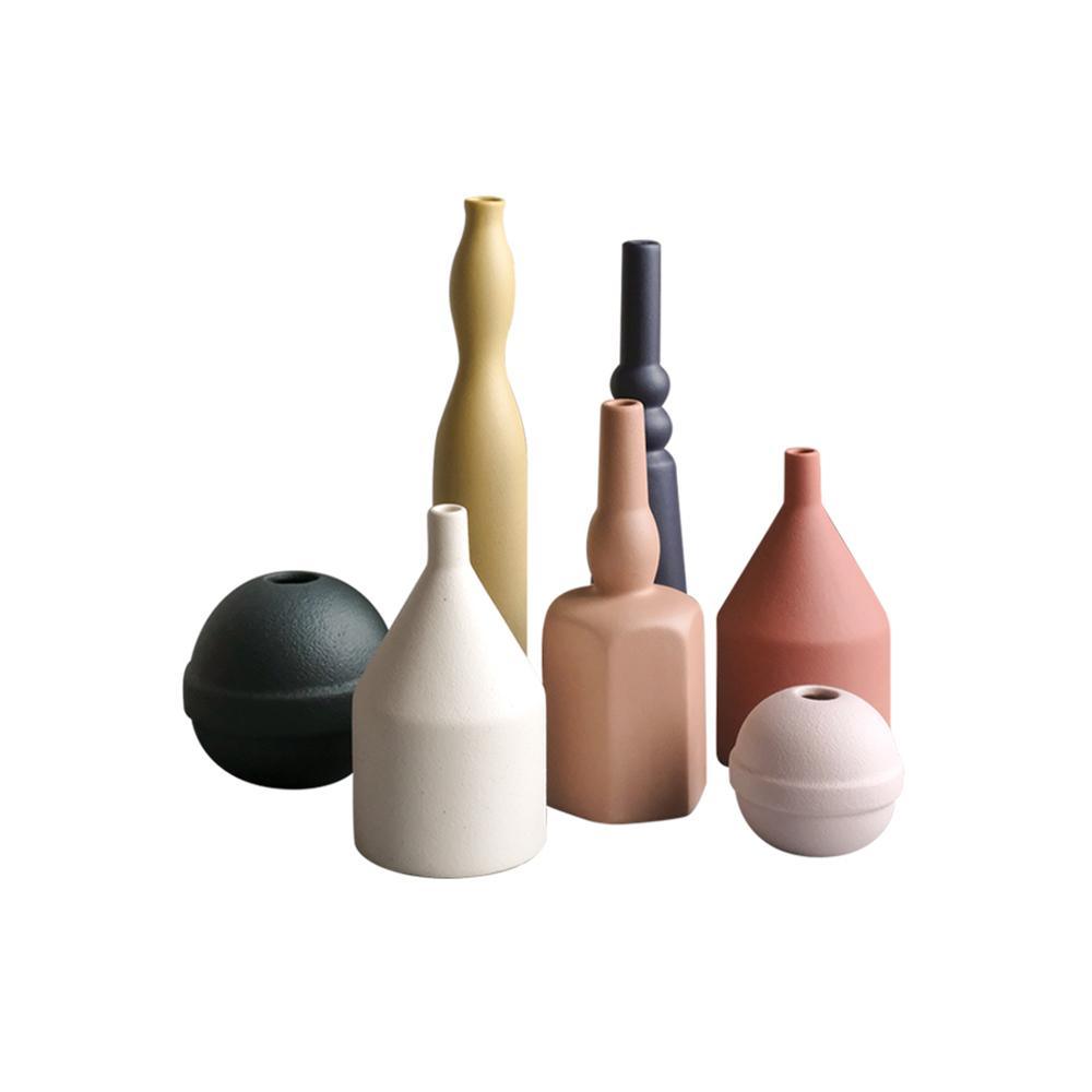 Decoration: A Set Of Seven Vases- | Get A Free Side Table Today