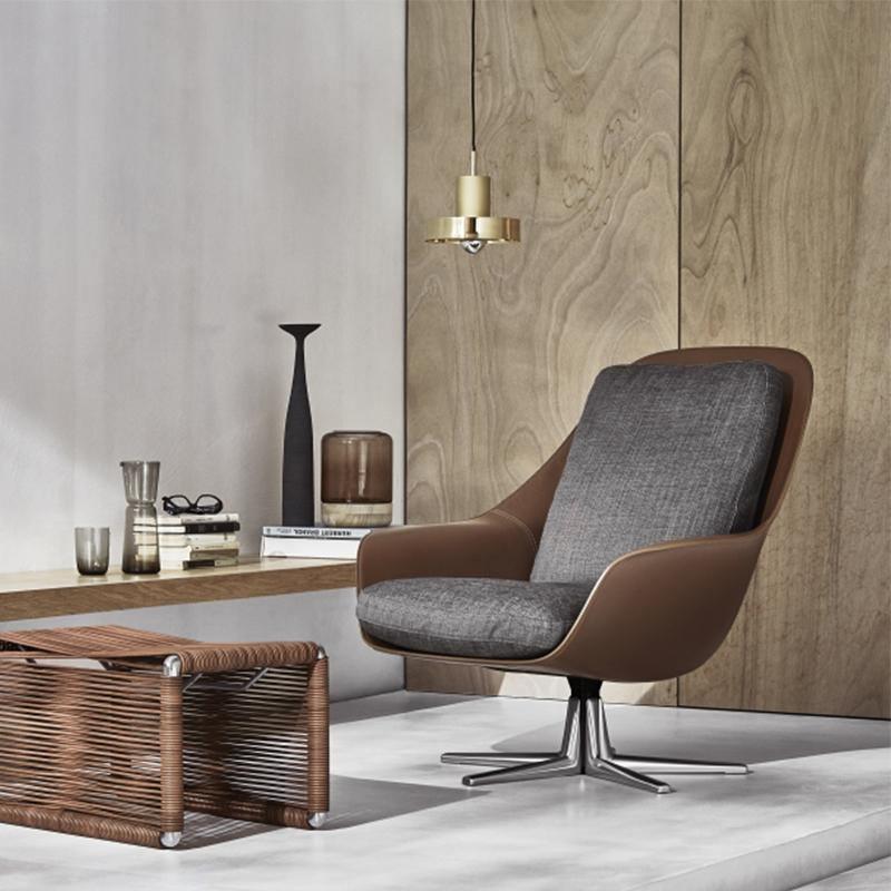 Eames Style Lounge Chair And Ottoman, Cotton Linen- | Get A Free Side Table Today