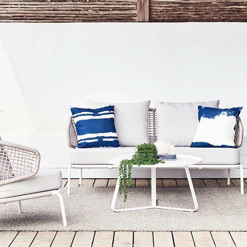 Emi Rattan Armchair And Ottoman, Outdoor Furniture- | Get A Free Side Table Today