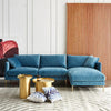 Evesham Three Seater Sofa, Blue Velvet- | Get A Free Side Table Today