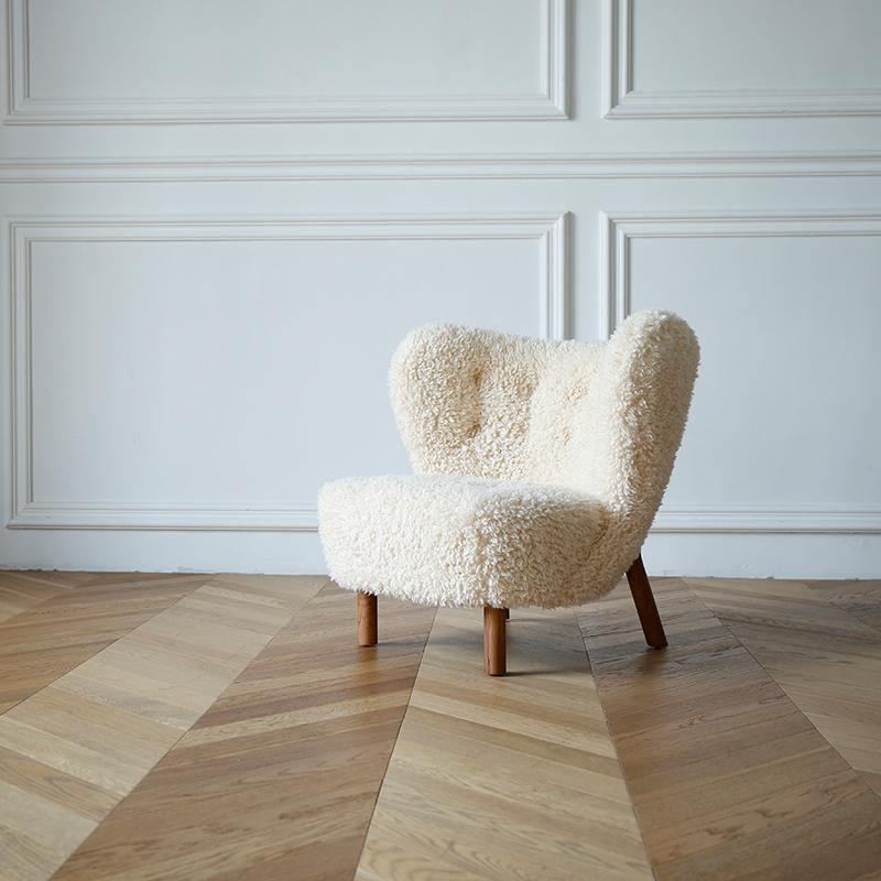 Fitz Armchair, White Wool- | Get A Free Side Table Today