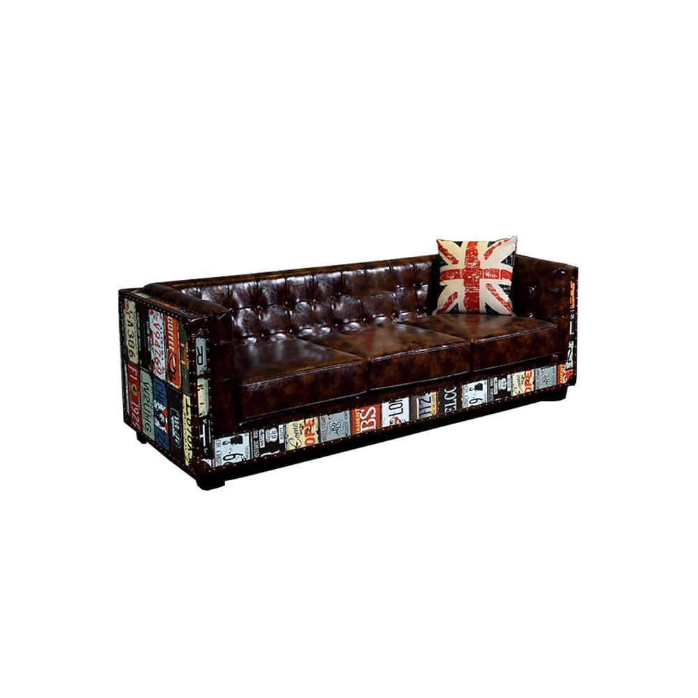 FK29 Aviator Three Seater Sofa, Real Leather- | Get A Free Side Table Today