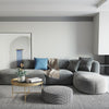 Four Seater/ Corner Sofa, Grey Velvet- | Get A Free Side Table Today