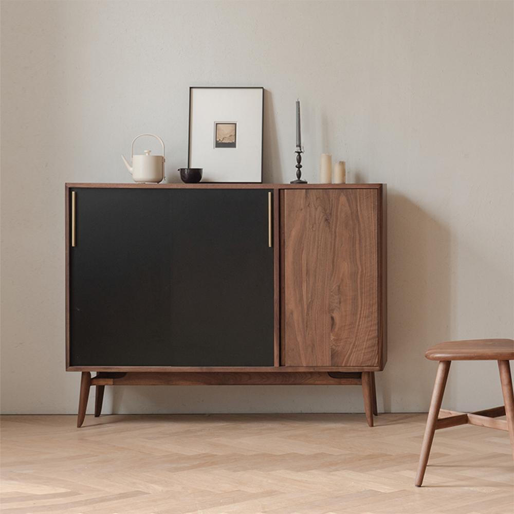 FU3 Shoe Storage, Walnut & Black- | Get A Free Side Table Today