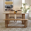 Gavril Rattan Dining Table, Oak- | Get A Free Side Table Today