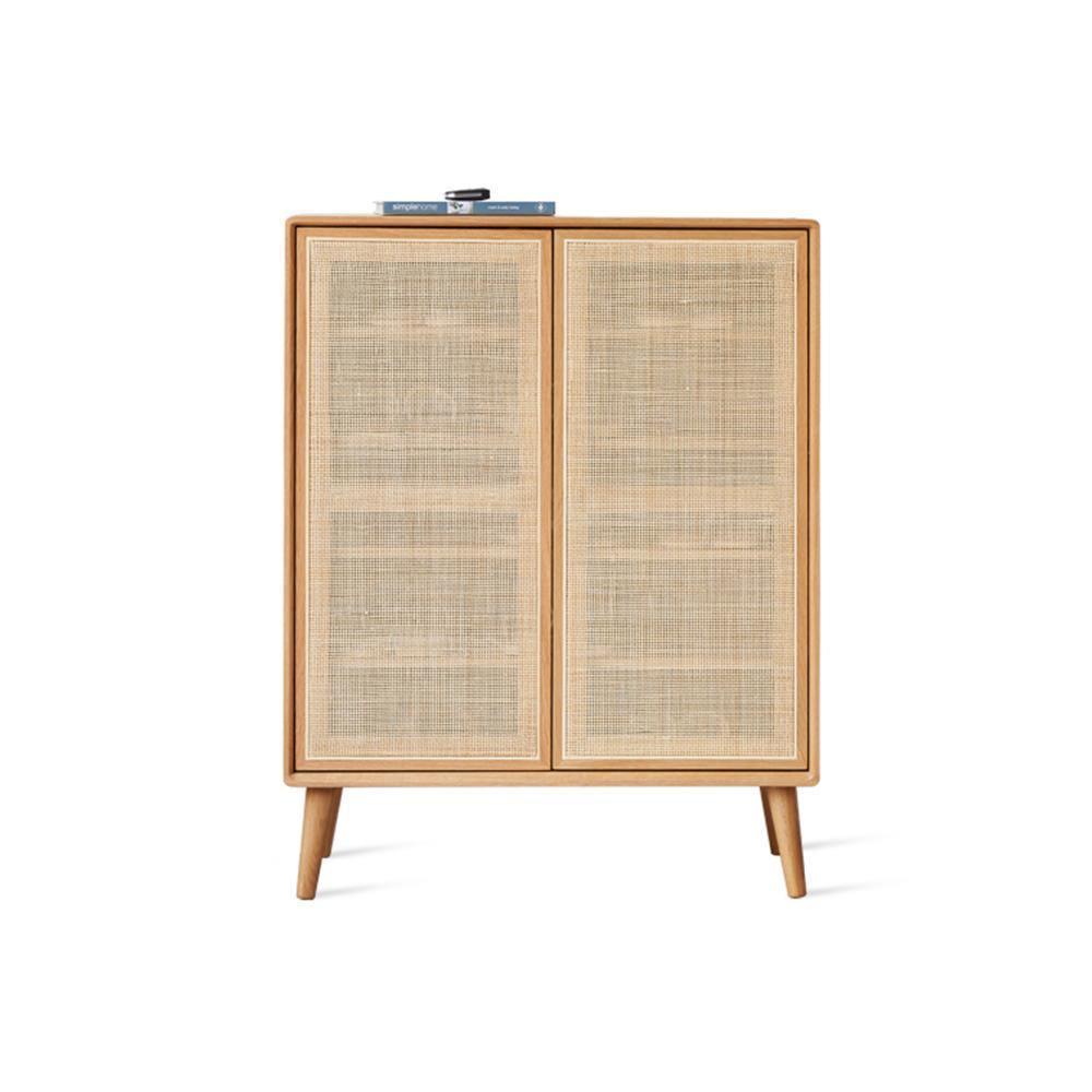 Hans Rattan Shoe Storage Cabinet, Oak- | Get A Free Side Table Today