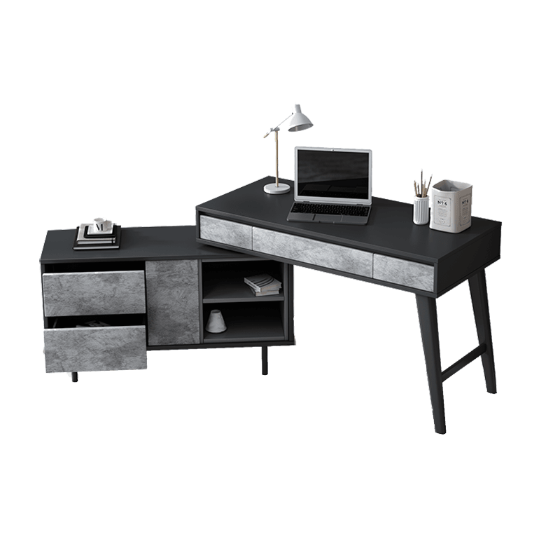 Hud Office Desk, Grey- | Get A Free Side Table Today