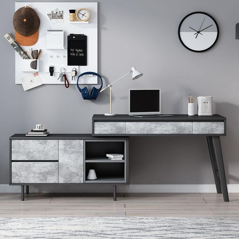 Hud Office Desk, Grey- | Get A Free Side Table Today