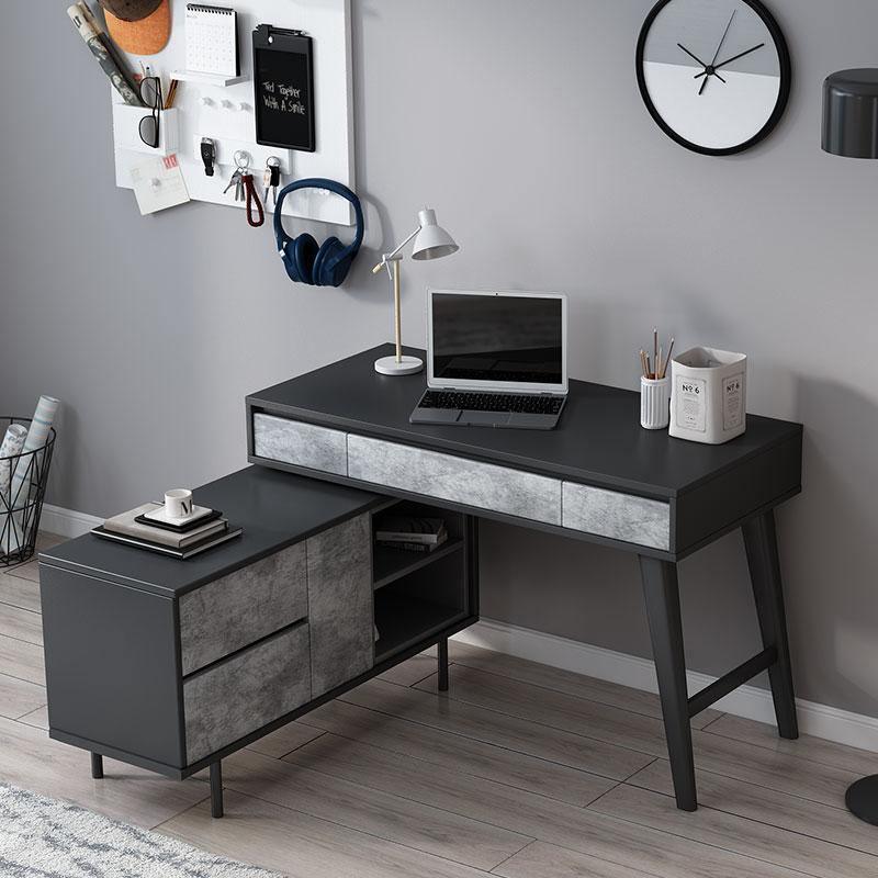 Hud Office Desk, Grey- | Get A Free Side Table Today