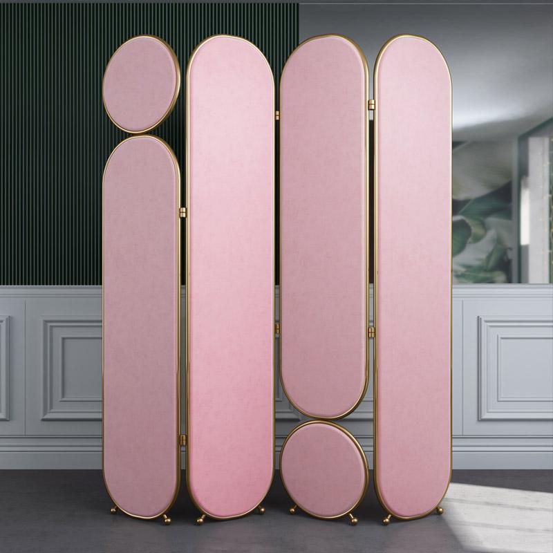 Tandy Folding Screen, Room Divider, Pink/Black/Green/Blue- | Get A Free Side Table Today