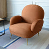 Juno Armchair, Brown Velvet- | Get A Free Side Table Today