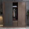 KA9336 Wardrobe, Rosewood & Black- | Get A Free Side Table Today