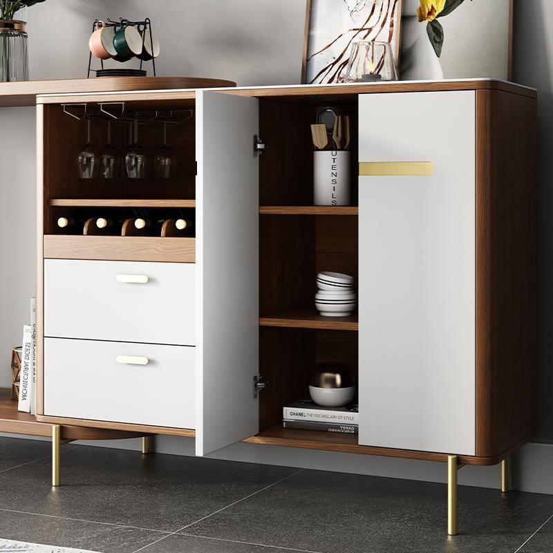 Lucey Foldable Sideboard, Oak- | Get A Free Side Table Today