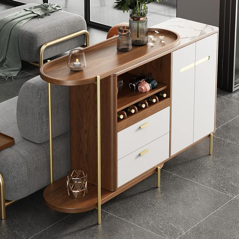 Lucey Foldable Sideboard, Oak- | Get A Free Side Table Today