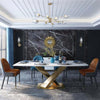 LUCI Dining Table, Sintered Stone And Gold- | Get A Free Side Table Today