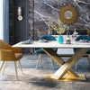 LUCI Dining Table, Sintered Stone And Gold- | Get A Free Side Table Today