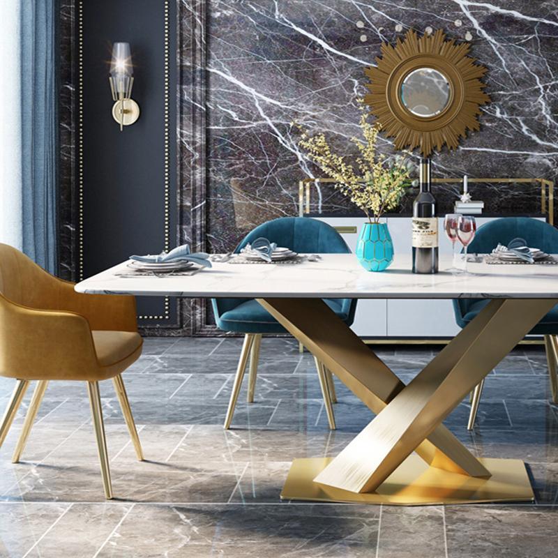 LUCI Dining Table, Sintered Stone And Gold- | Get A Free Side Table Today