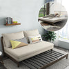 SB132 Two Seater Sofa Bed, Wood- | Get A Free Side Table Today