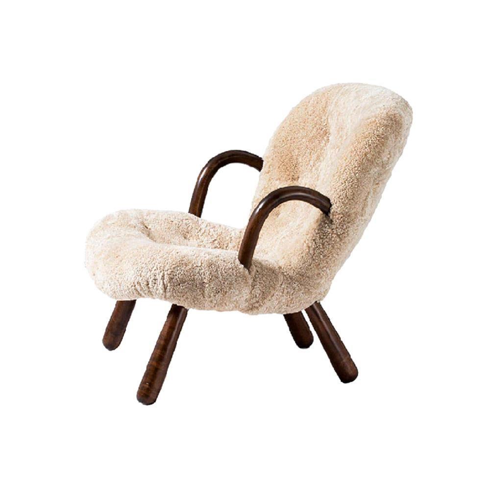 Philip Arctander Sheepskin Clam Armchair- | Get A Free Side Table Today