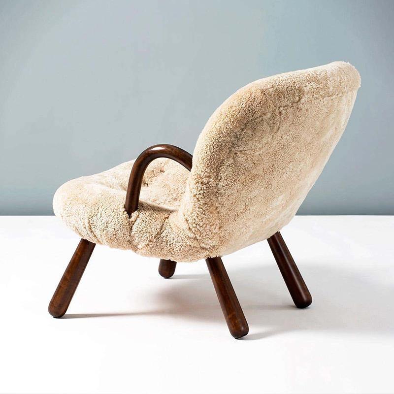 Philip Arctander Sheepskin Clam Armchair- | Get A Free Side Table Today