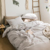 ST214 Linen Duvet Cover + Bed Sheet + 2 Pillowcases, King- | Get A Free Side Table Today